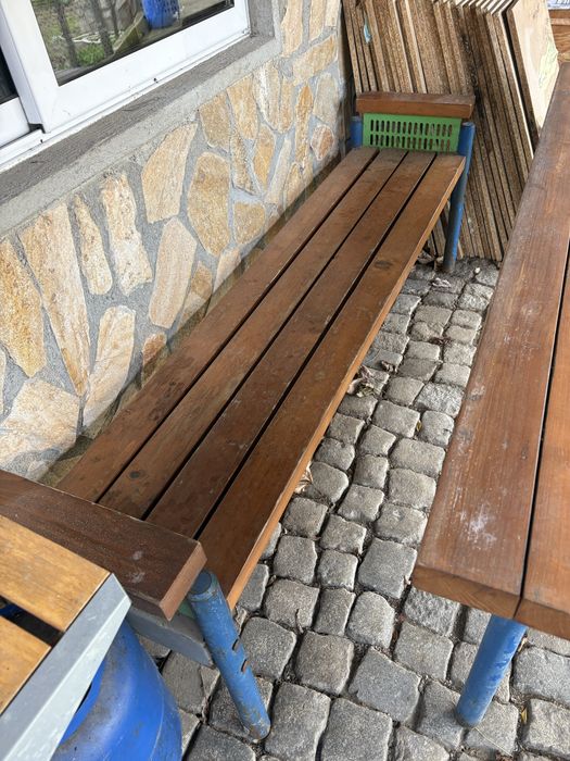 4 комплекта маси с пейки, масивни, разглобяеми