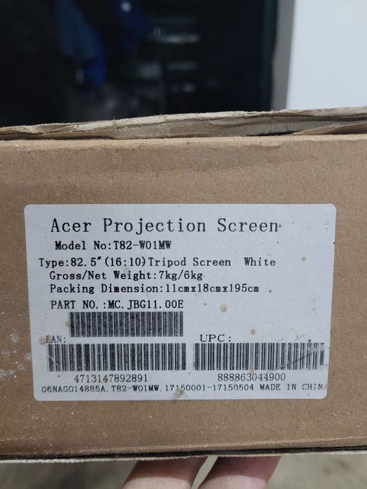Ecran proiecție Acer 82 inchi( 208 cm)