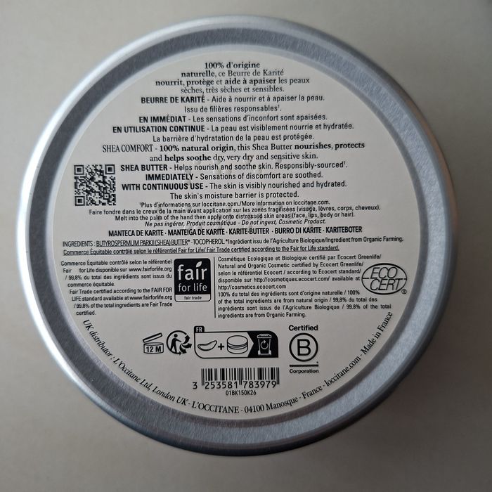 Set premium L’Occitane Karité Confort – Shea Butter 150 ml + 4 miniaturi