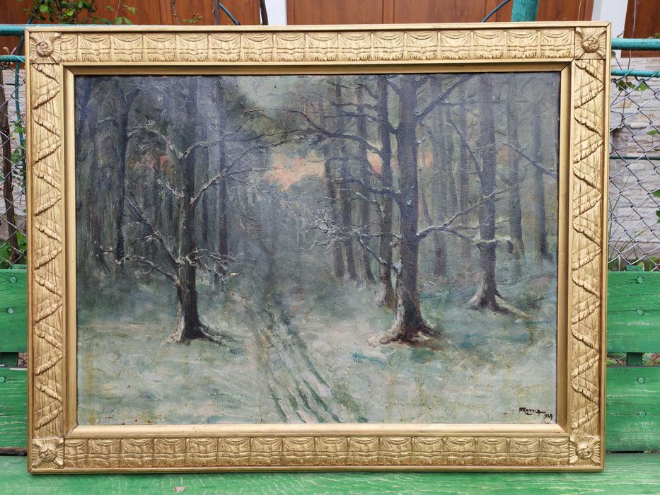 Tablou Aurel Fratila 1924 ulei pe carton dimensiune mare