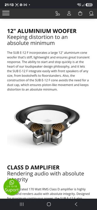 difuzor bas 30cm subwoofer/woofer Dali e 12f vand/schimb