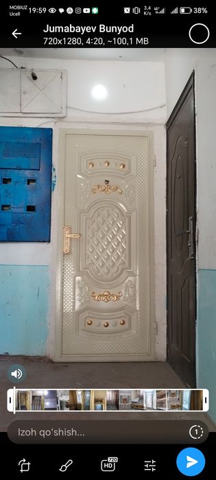 1xonali kvartira 2 xona qilingan, oshxona balkonga chiqarilgan