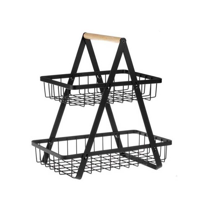 Метален рафт Mercado Trade, Универсален, Дървена дръжка, Два размера