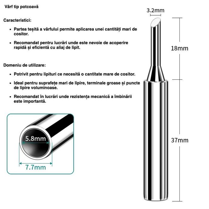 Set varfuri universale pentru letcon 907 120W 5 bucați fara plumb