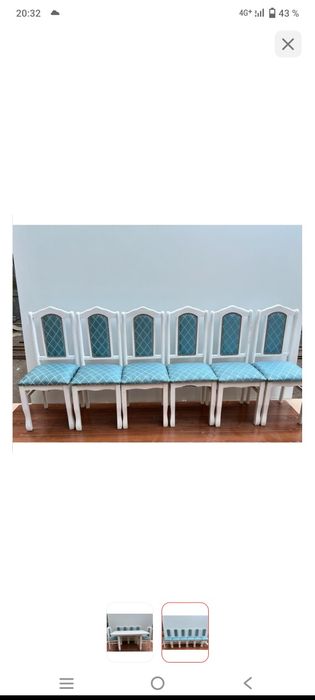 Продам Комплект Депутат, стол 150х80 см + 6 стульев, белый, би