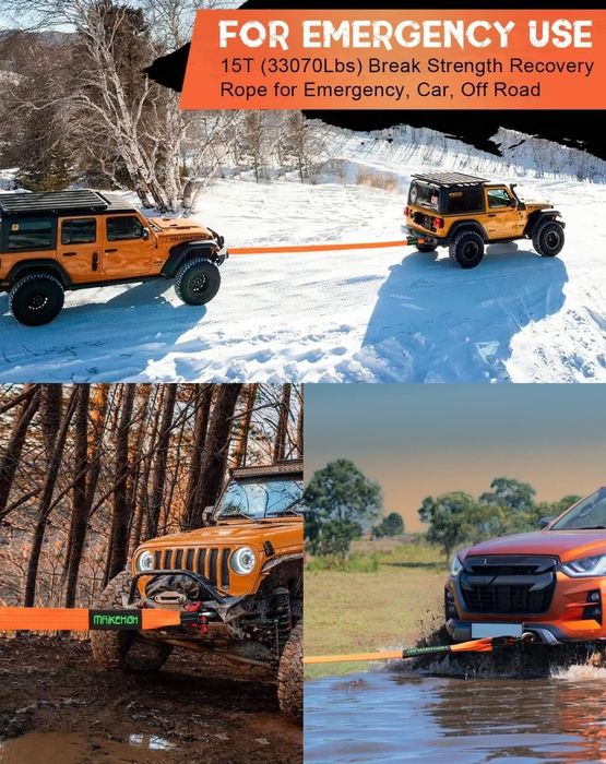 Sufă Tractare Chingă 3 M, 4 cm Lată 1 Tonă Complet cu sistemul Metalic