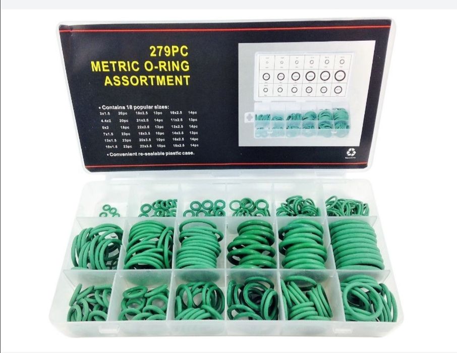 Комплект Гумени Зелени О-пръстени Уплътнения Уплътнителен пръстен 279