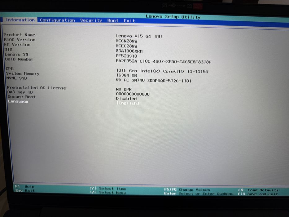 Laptop Lenovo V15 G4 IRU – Intel Core i3 Gen. 13 / 16GB RAM / SSD NVMe 512GB , Fara Windows