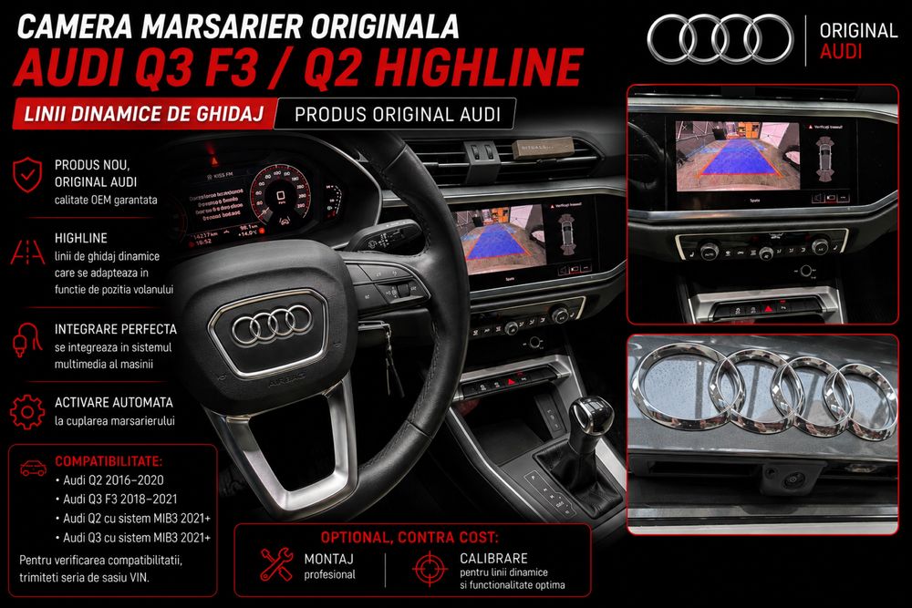Camera Audi Q3 F3 High Line cu linie de ghidare