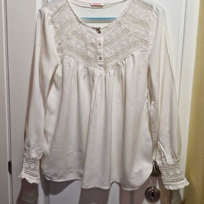 Bluza bumbac cu dantela,  44