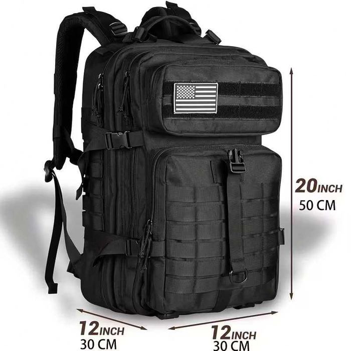 Тактическа раница 45L, велкро с флаг на САЩ, Лов, Еърсофт, Airsoft