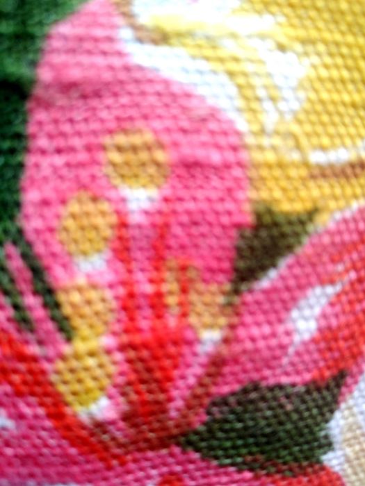 Ștergar / Fata de masa țesut manual din in și canepa, cu model floral prin tesatura, f frumos lucrat