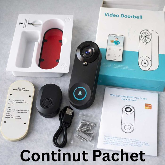 Sonerie video smart HEXAR WiFi 1080P – Tuya, PIR și difuzor