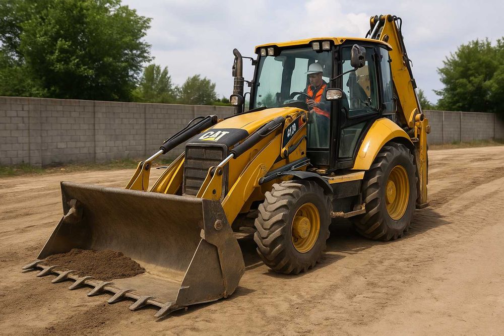 Копка траншеи, септика, фундамента | CAT 428F2 | Тараз