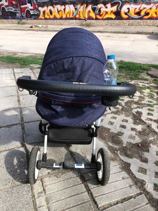 Детска комбинирана количка 2в1 Baby Merc, Style, морско синьо/кремаво