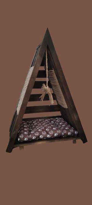 Дървено иглу за куче и коте Легло за котки и кучета