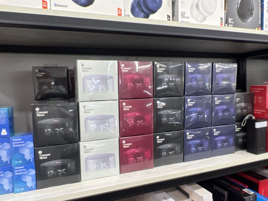 Умная колонка Яндекс Новая Станция Мини (с часами|умная колонка оптом