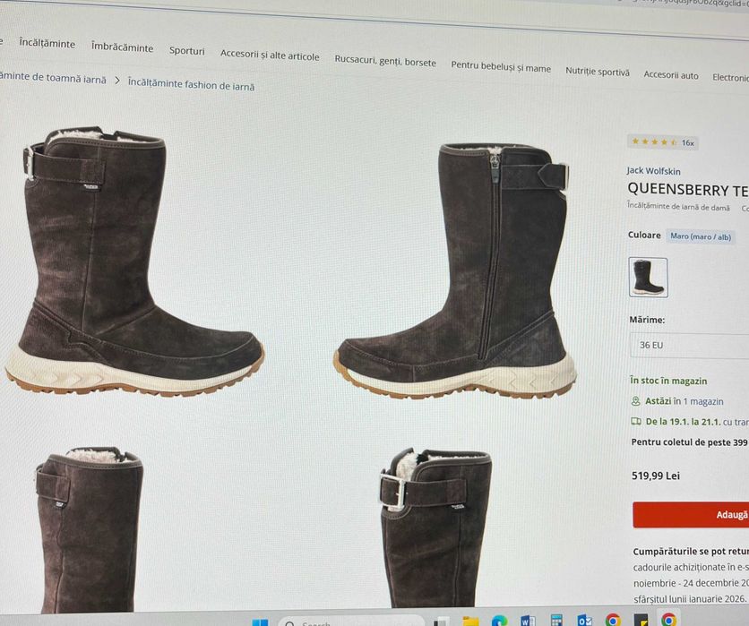 Cizme  zăpadă Jack Wolfskin damă