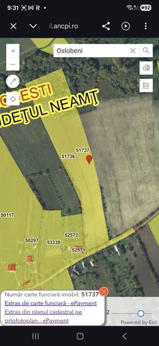 Teren de vânzare 11.607 metri 7 euro metru negociabil