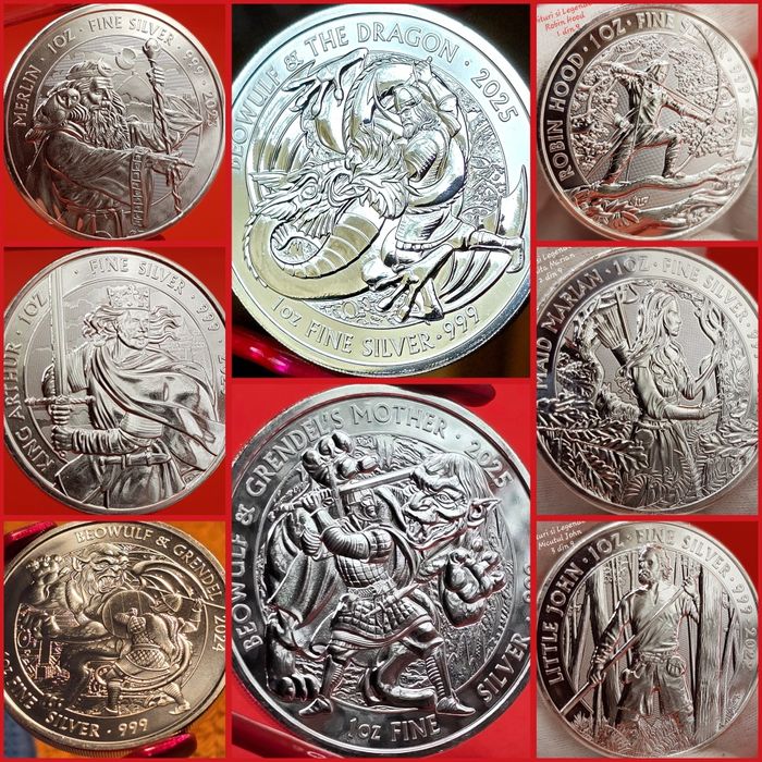 UK Royal Mint Britania Mituri altele monede lingou argint 999