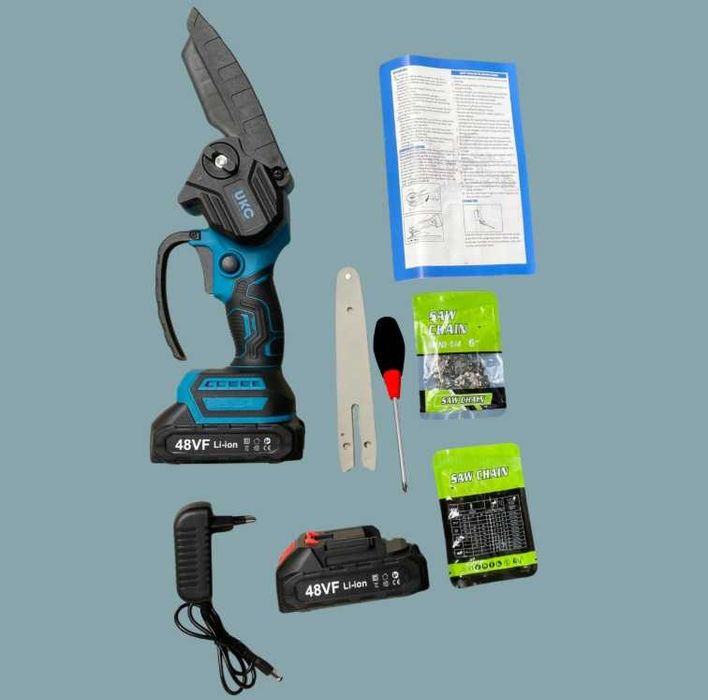 Акумулаторен ТРИОН ЗА ДЪРВО И КЛОНИ UKC 48V КОМПЛЕКТ + 2 вериги