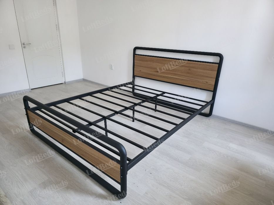 Кровать в стиле hi-tech, Двуспальная кровать, temir krovat, matras tel