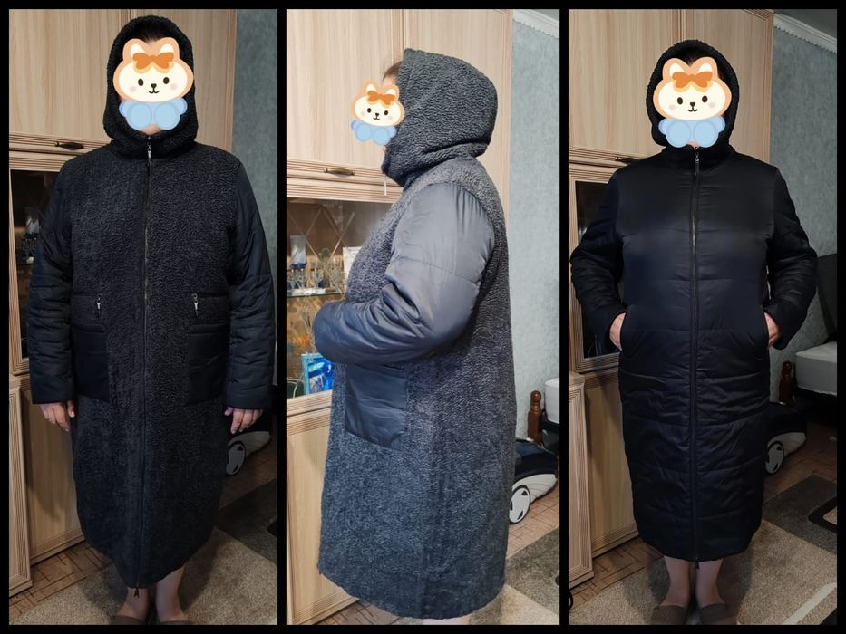 Двухстороннее женское пальто.