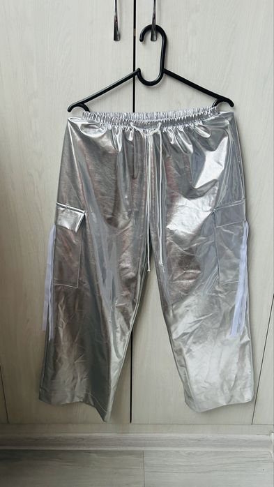 Сценические серебристые штаны карго