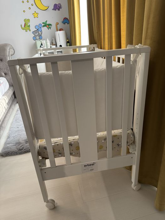 Patut copil Anna Bebe cu saltea cocos si 2 lenj incluse noi