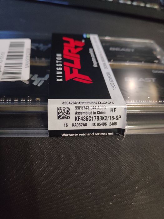 Kingston 16GB x 1 DDR4 3600 Mhz