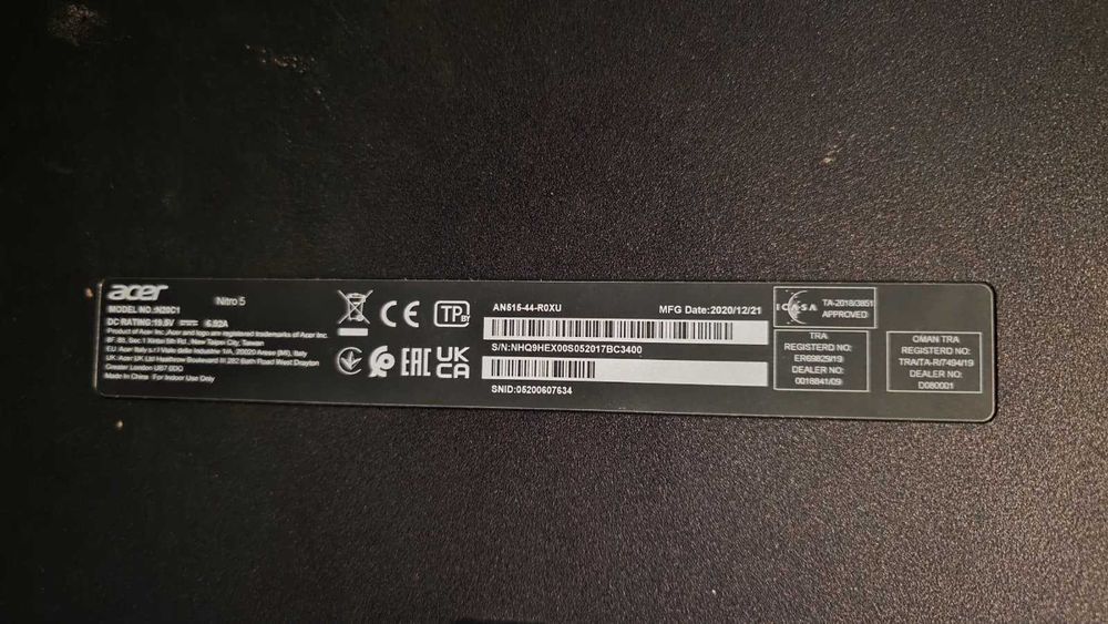 Laptop Gaming Acer Nitro 5 Ryzen 5 4600H 16GB RAMGTX 1650 Ti SSD 512GB