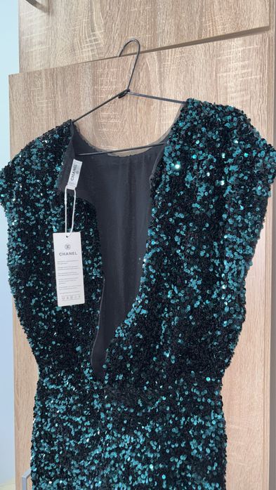 Rochie Ch anel de catifea cu paiete