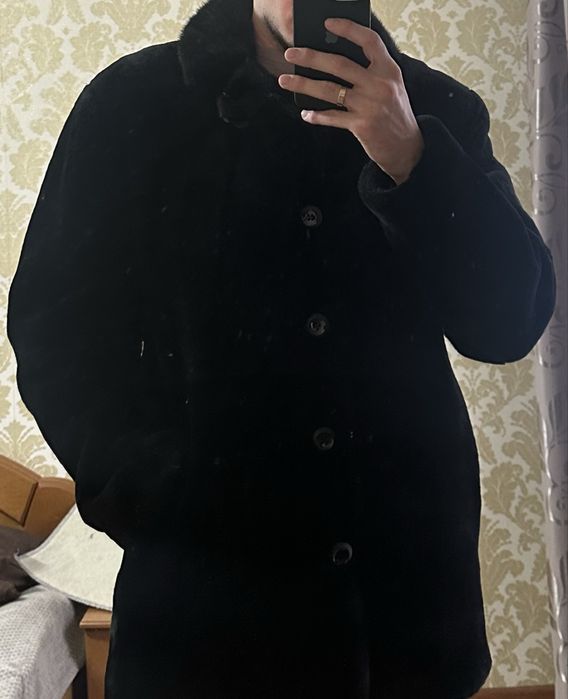 Шуба мужская мутон(воротник норка)