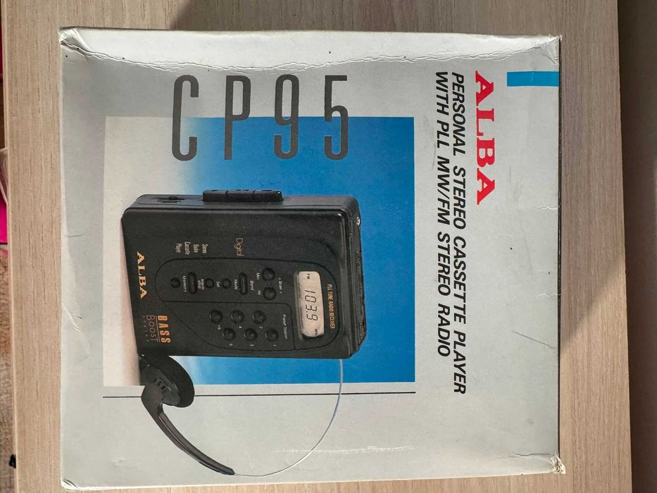 Walkman Vintage ALBA CP95 Funcțional — Radio FM/AM, Casetofon, Cutie, Căști, Manual
