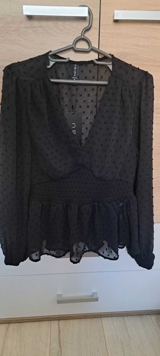 Елегантна блуза зелена и черна