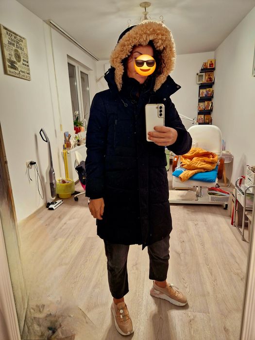 Geacā parka cu blanita naturala S