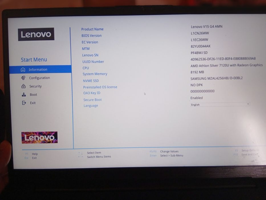 Lenova noutbook holati yengi