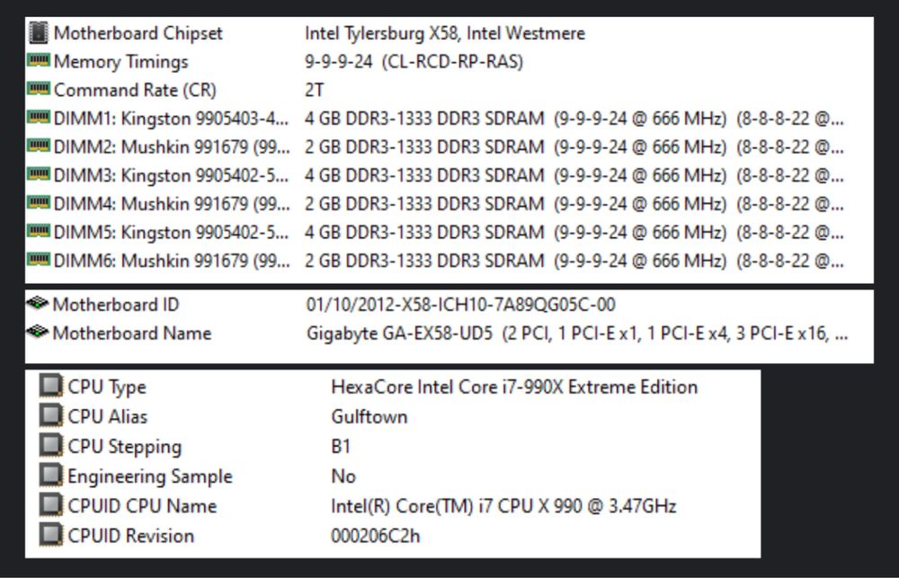 Комплект GYGABYTE GA-X58 UD5+I7-990X+18GB RAM+DEEPCOOL cooler