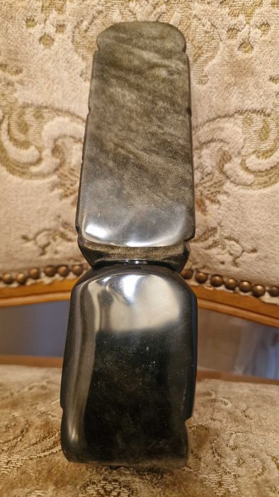 Винтидж скулптура на Инките, дялан камък– Обсидиан. 19в Декор.