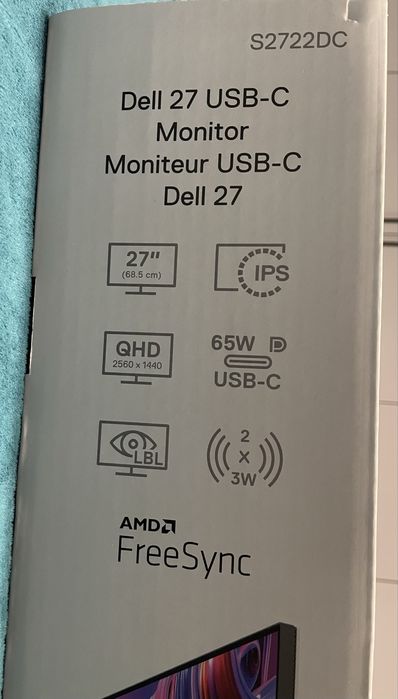 Monitor 27” Dell 2722DC QHD 75Mhz