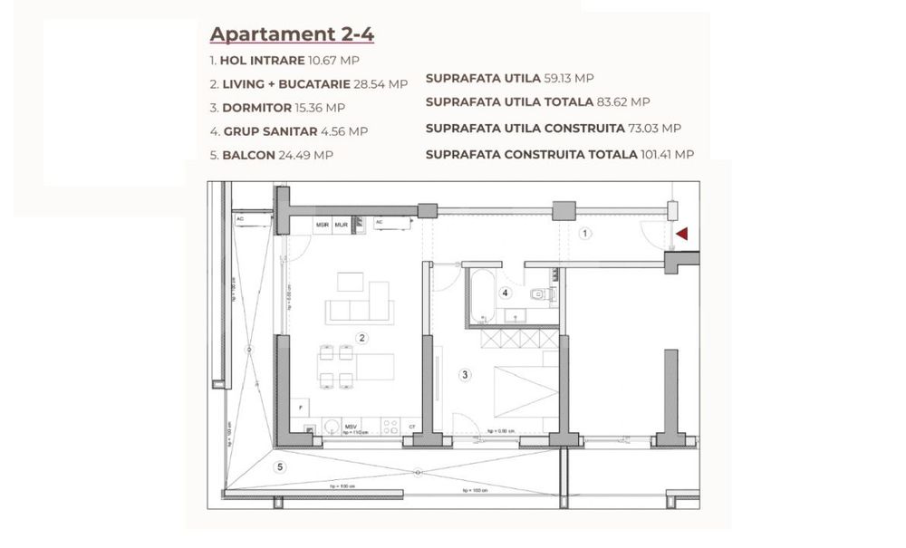 Apartament 2 camere, 83.62 mp, Ansamblu 0% Comision, zona Calea Severi — fotografia 1