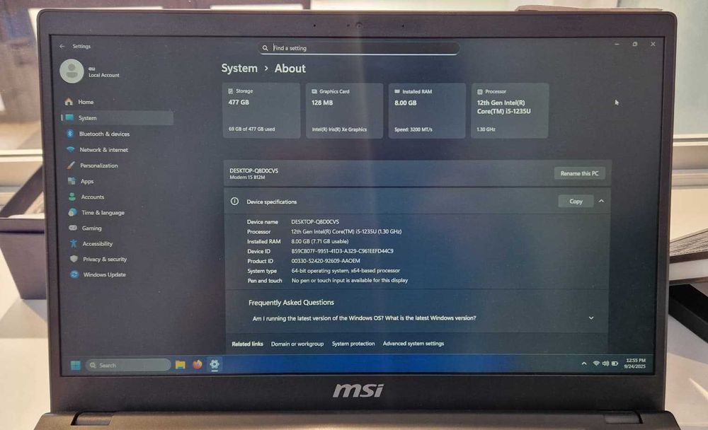 Laptop MSI (ag50/ b5015) Garantie 2 ani