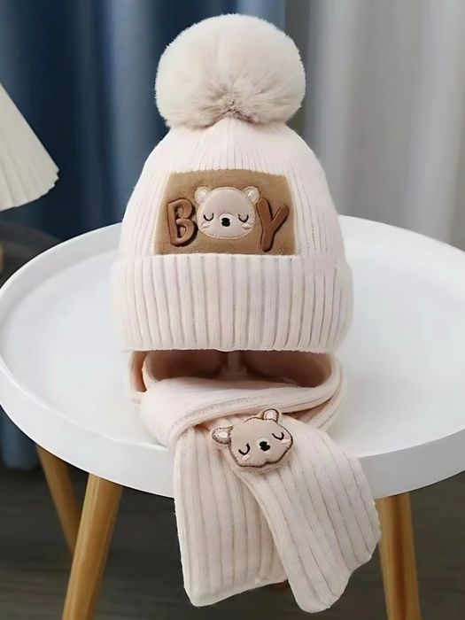 Шапка и шарф для детей, головной убор для детей