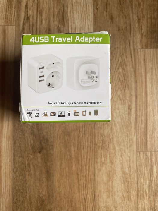 Adaptor de priza, Mmgoqqt, 3 USB + 1 Type C + 2 Schuko, Alb Nou.