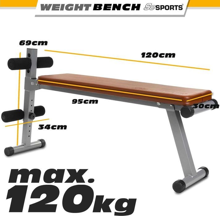 Bancă de fitness pentru acasă, abdominală, Plată/Negativă