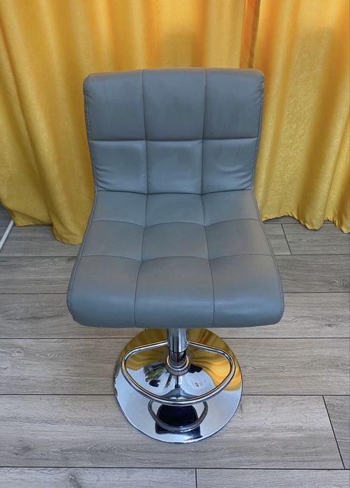 Scaun bar / make up, reglabil + rotire, gri