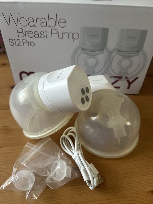 Momcozy S12 Pro - Двойна електрическа помпа + подарък подплънки за кърмачки с термогел
