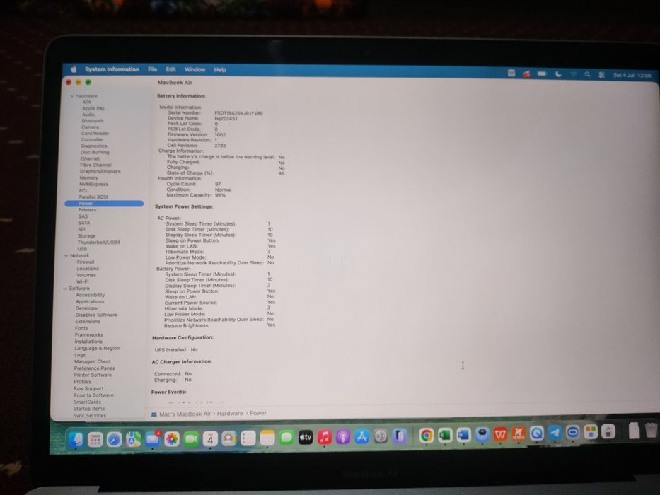 MacBook Air M1 13.3" 8/256 GB Space Gray (LL/A) — Batareya 96%