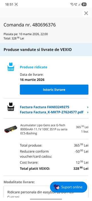 Acumulator Lipo Gens ace G-Tech 8000mAh 11.1V 100C 3S1P cu seria EC5-B