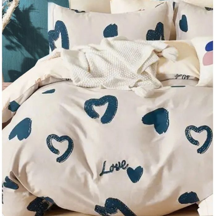 Lenjerie bumbac diverse modele, 2 fete, 4 piese, cearceaf cu elastic